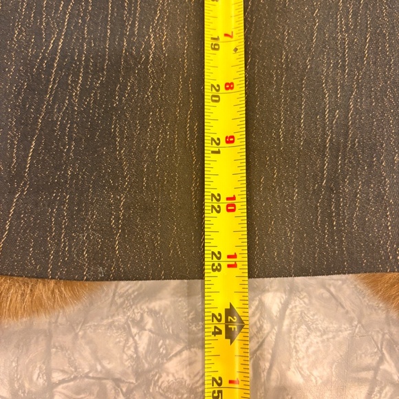 Y2K Vintage Dark Denim Vest Faux Fur Trim Open Front Streetwear Retro Vibe Sz: L - Picture 11 of 11